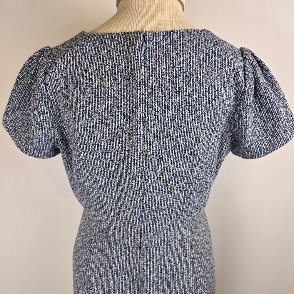 NWT Talbots Tweed Sheath Dress 6 Blue Textured Boucle Lined Career Preppy‎ $129 - Picture 5 of 10